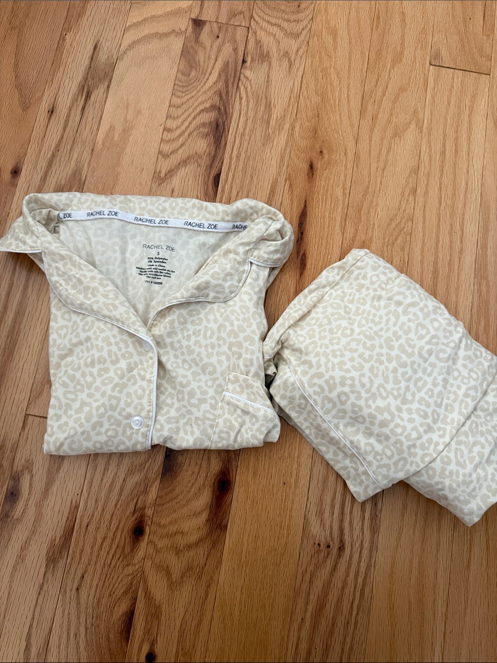 Rachel Zoe Cream Leopard-Print Pajama Pants